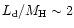 $L_{\rm d}/M_{\rm H}\sim 2$