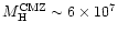$M_{\rm H}^{\rm CMZ} \sim 6\times 10^7$