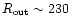 $R_{\rm out}\sim 230$