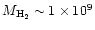 $M_{\rm H_2} \sim 1\times 10^9$