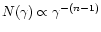 $N(\gamma) \propto \gamma^{-(n-1)}$