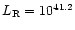 $L_{\rm R}=10^{41.2}$