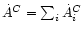 $\dot{A}^{C} = \sum_{i} \dot{A}_{i}^{C}$