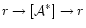 $r \rightarrow [{\cal A}^{*}] \rightarrow r$