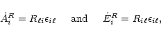 \begin{displaymath}%
\dot{A}_{i}^{R} = R_{\ell i} \epsilon_{i \ell} \;\;\;\;\; {...
...d} \;\;\;
\;\; \dot{E}_{i}^{R} = R_{i \ell} \epsilon_{i \ell},
\end{displaymath}