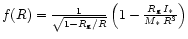 $f(R)=\frac{1}{\sqrt{1-R_{\rm g}/R}} \left( 1 -
\frac{R_{\rm g}\,I_*}{M_*\,R^3} \right)$
