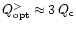 $Q_{\rm opt}^{>}\approx
3\,Q_{\rm c}$