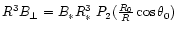 $ R^3 B_\perp = B_\ast R_\ast^3 \ P_2(\frac{R_0}{R}\cos\theta_0)$