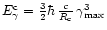 $E_\gamma^{\rm c}=\frac{3}{2}\hbar\,\frac{c}{R_{\rm c}}\,\gamma_{\max}^3$