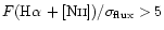$F(\mbox{H}\alpha \,+ \mbox{[N{\sc ii}]})/\sigma_{\rm flux} > 5$