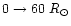 $ 0 \rightarrow 60~R_{\odot}$