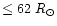 $\leq62~R_{\odot}$