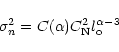 \begin{displaymath}\sigma_n^2 = C(\alpha) C_{\rm N}^2 l_{\rm o}^{\alpha -3}
\end{displaymath}