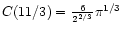 $C(11/3) = \frac{6}{2^{2/3}}\pi^{1/3}$