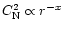$C_{\rm N}^2 \propto r^{-x}$