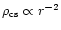 $\rho_{\rm cs} \propto
r^{-2}$