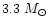 $ 3.3~
M_{\odot}$