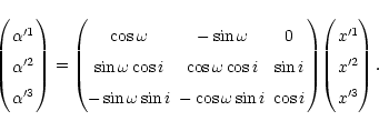 \begin{displaymath}\left( \renewcommand{\arraystretch}{1.5}
\begin{array}{c}
\! ...
...{\prime 2} \!\! \\
\! x^{\prime 3} \!\!
\end{array} \right).
\end{displaymath}