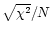 $\sqrt {\chi ^{2}}/N$
