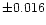 $\pm0.016$