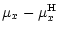 $\displaystyle %
\mu_x - \mu_x^{\rm H}$