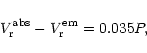 \begin{displaymath}%
V_{\rm r}^{\rm abs} - V_{\rm r}^{\rm em}=0.035 P,
\end{displaymath}