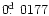 $0\hbox{$.\!\!^{\rm d}$ }0177$
