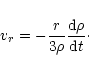 \begin{displaymath}v_{r} = -\frac{r}{3 \rho} \frac{{\rm d} \rho}{{\rm d}t}\cdot
\end{displaymath}