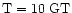 ${\rm T} = 10~{\rm GT}$