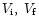 $V_{\rm i}, \; V_{\rm f}$