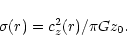 \begin{displaymath}\sigma(r) = c_z^2(r) /\pi G z_0 {\mbox .}
\end{displaymath}