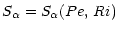 $\displaystyle %
S_\alpha = S_\alpha (Pe,\,Ri)$