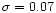 $\sigma = 0.07$