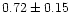 $0.72\pm0.15$
