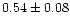 $0.54\pm0.08$