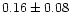 $0.16\pm0.08$