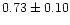 $0.73\pm0.10$