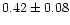 $0.42\pm0.08$