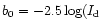 $b_0=-2.5 \log(I_{\rm d}$