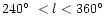 $240\hbox{$^\circ$ }< l < 360\hbox{$^\circ$ }$
