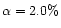 $\alpha=2.0\%$