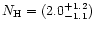 $N_{\rm H} = (2.0^{+1.2}_{-1.1})$