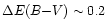 $\Delta E(B{-}V)\sim 0.2$