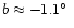 $b\approx-1.1\hbox{$^\circ$ }$