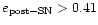 $e_{\rm post-SN}>0.41$