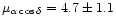 $\mu_{\alpha\cos\delta}=4.7\pm1.1$