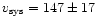 $v_{\rm sys}=147\pm17$