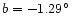 $b=-1.29\hbox{$^\circ$ }$