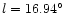 $l=16.94\hbox{$^\circ$ }$