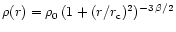 $\rho(r) =
\rho_0\,(1+(r/r_{\rm c})^2)^{-3\,\beta/2}$
